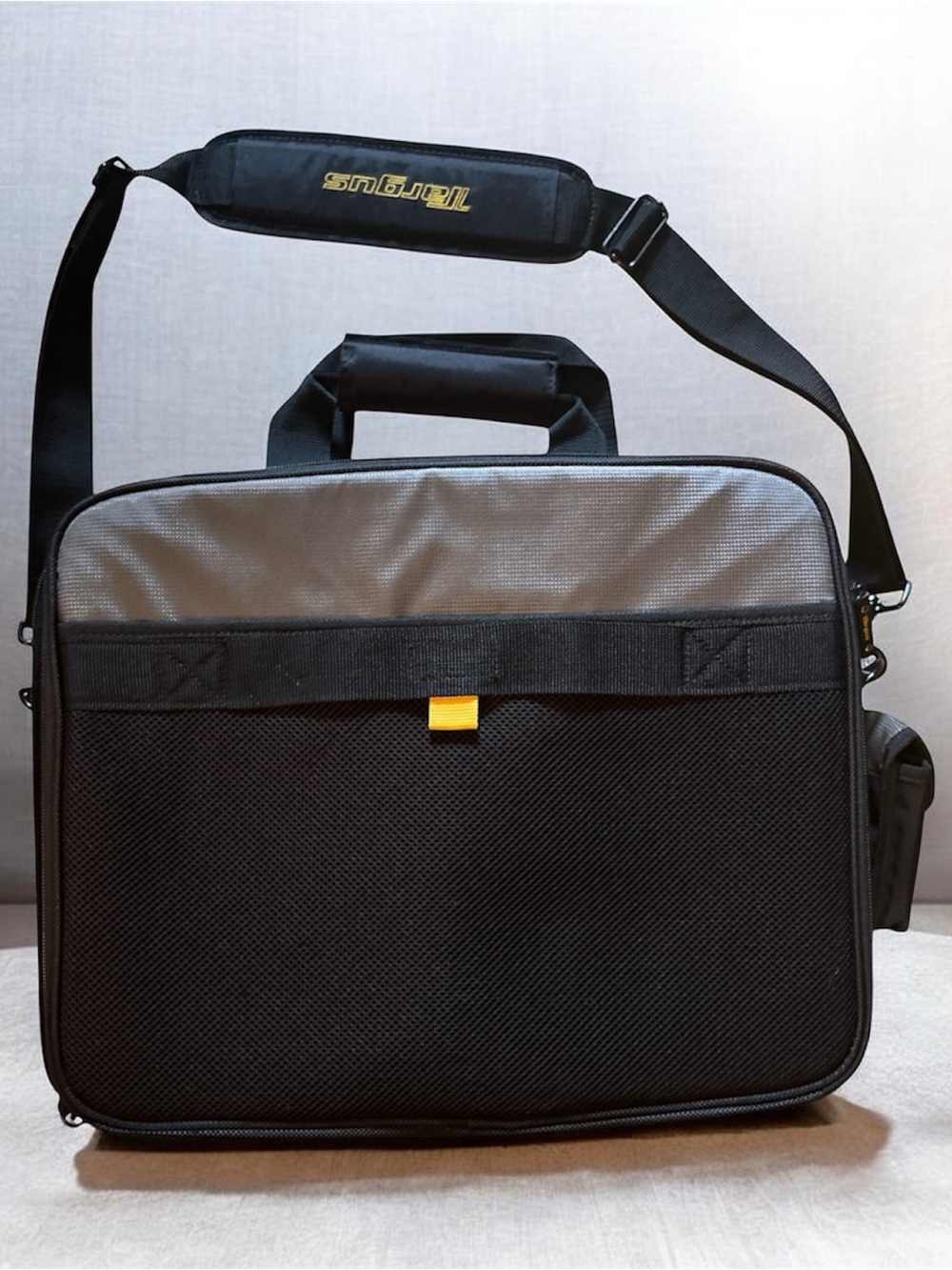 Targus Black and Gray Laptop Bag for Men - Padded Business Messenger